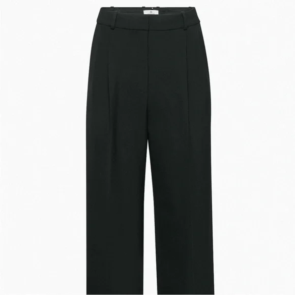 Aritzia Babaton Black Creased High Rise Trousers Pants Size 2 - Picture 1 of 9